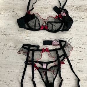 Agent Provocateur Red and Black Lingerie Set